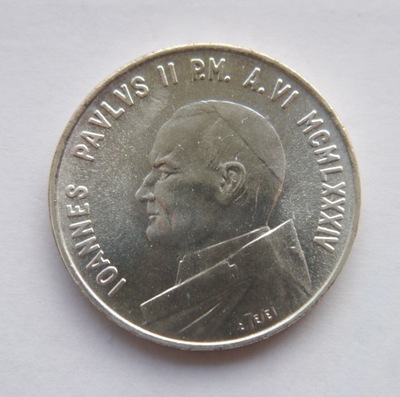 D577/ WATYKAN 1000 LIRA 1984 JAN PAWEŁ II RZADKA SREBRO