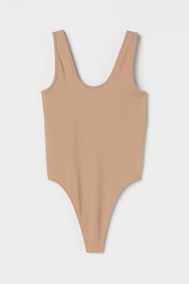 H&M beżowe bezszwowe body XS