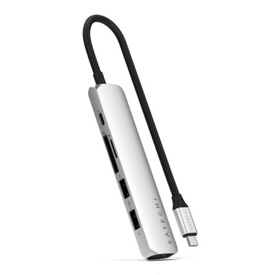 Satechi 6-in-1 USB-C Slim Multiport Adapter - aluminiowy adapter do