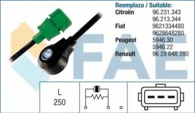 SENSOR DETONACIÓN STUKOWEGO CITROEN FIAT PEUGEOT  