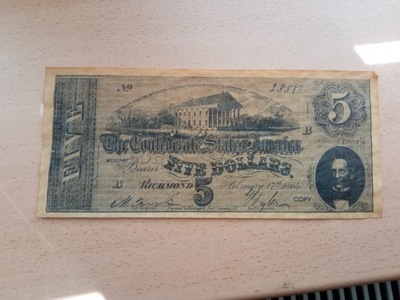 5 Dolarów USA 1864 r KOPIA