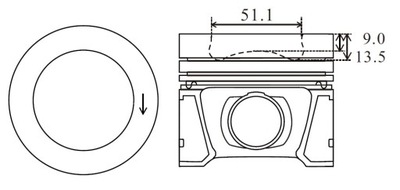 Поршень mv parts p5249a std vw 2.0tdi 15- фото №1