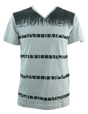 CALVIN KLEIN koszulka t-shirt szara bawełna logo M