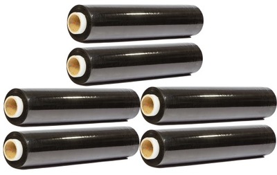 FOLIA STRETCH CZARNA ROLKA KRYJĄCA XXL 3 KG 6SZT