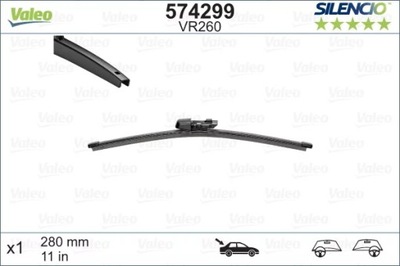 V 574299 LIMPIAPARABRISAS ESCOBILLAS PARTE TRASERA VM260 285MM X1 SIL  