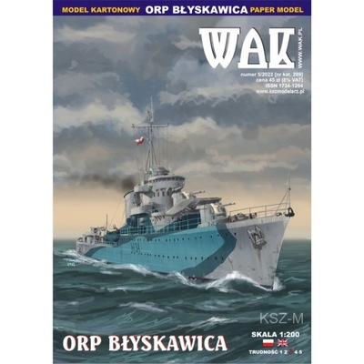 WAK 5/22 - Niszczyciel ORP Błyskawica (1942)