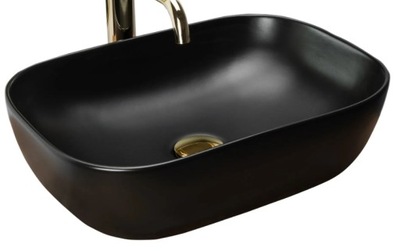 CZARNA MATOWA UMYWALKA NABLATOWA 46,5 x 33,5