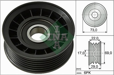 INA 532 0649 10 ROLLO KIERUNKOWA / PROWADZACA, CORREA DE CUÑA ZEBATY  