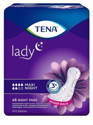 TENA LADY MAXI NIGHT Wkładki anatomiczne 6 sztuk