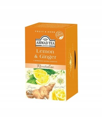 Ahmad Lemon & Ginger herbata 20 torebek