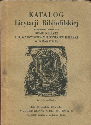 KATALOG LICYTACJI BIBLIOFILSKIEJ 1956 aukcja