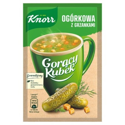 Gorący kubek OGÓRKOWA Z GRZANKAMI Knorr 13g zupa