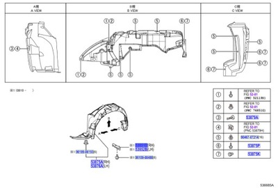 TOYOTA AURIS HYBRID 2007-2013 OE 53851-02120