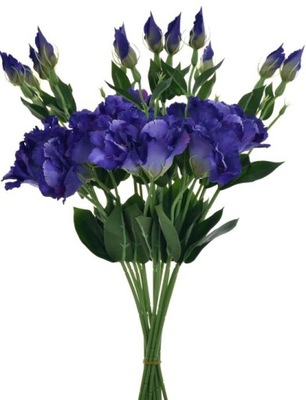 EUSTOMA gałązka kwiaty sztuczne dekoracje ślub wesele C. NIEBIESKI 48 cm