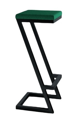 Hoker metal loft krzesło barowe 65 ZIELONY VELVET