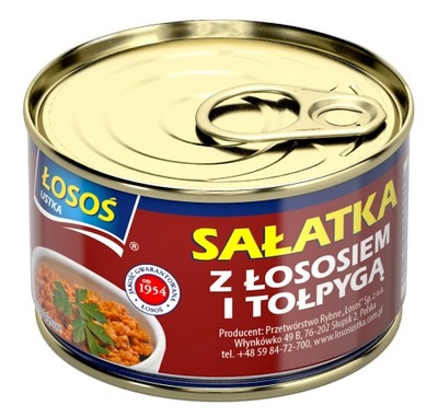 SAŁATKA Z ŁOSOSIEM I TOŁPYGĄ 170g ŁOSOŚ USTKA