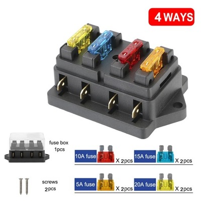 12/32V 4/6/8/10/12 WAYS PLASTIC FUSE MALETERO HOLDER COVER BLADE FUSE BLO~2402  