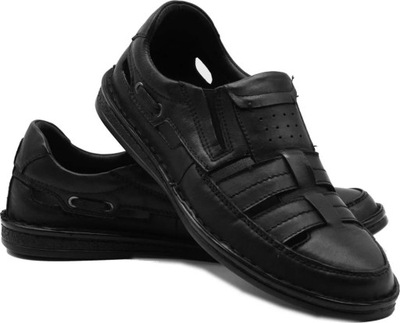 Buty męskie wsuwane American Club CY50/22 - czarne 45