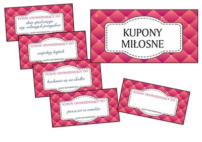 Kupony VOUCHER MIŁOSNY - uniwersalne - 39 haseł