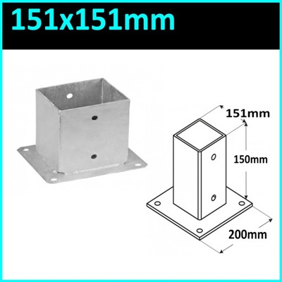Podstawa słupa przykręcana wspornik kotwa 150x150