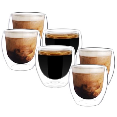 SZKLANKI TERMICZNE 80ML DO KAWY ESPRESSO 6 SZTUK