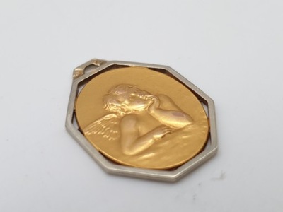 Złota zawieszka medalik aniołek PR. 585 W. 1,81 g