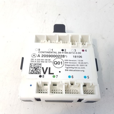 Блок управления модуль дверь mercedes w205 a2059000228 фото №1