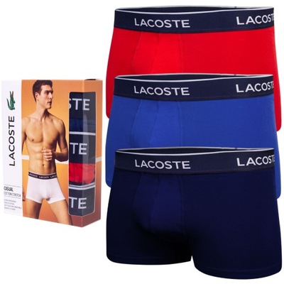 BOKSERKI LACOSTE MAJTKI MĘSKIE ORYGINAŁ 3 pack r. XL