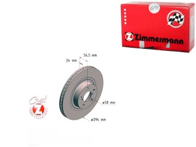 Гальмівні диски гальмівні 2szt subaru forester 02- zimmerma фото №1