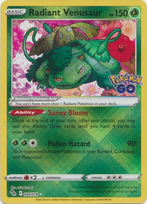 Radiant Venusaur - 004/078 - Pokemon GO