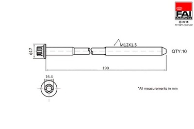 FAI TORNILLOS CULATA DE CILINDROS BMW X5 19- 10SZT  