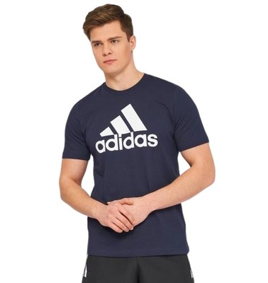 Adidas męska koszulka BAWEŁNIANA GRANATOWA T-shirt