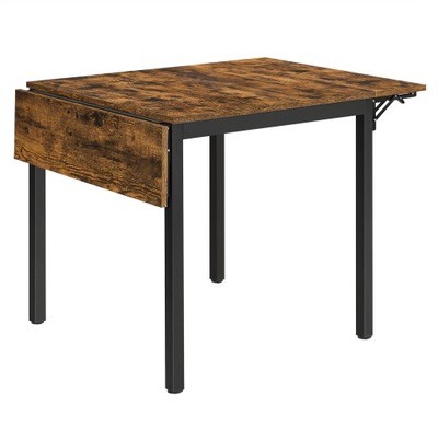 Loftowy stół prostokątny rozkładany Vasagle 76 x 78 x 75cm czarny