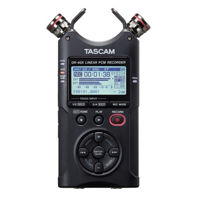 Tascam DR 40X Cyfrowy rejestrator dźwięku Dyktafon SD Interfejs USB