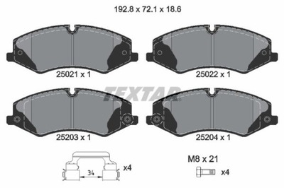 TEXTAR 2502201 ZAPATAS DE FRENADO  