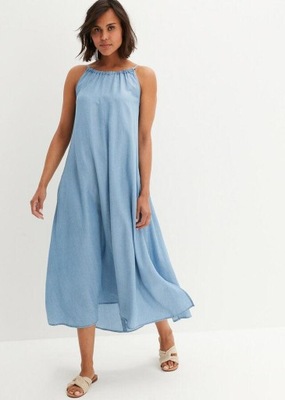 1A1D12 BONPRIX SUKIENKA DŻINSOWA NIEBIESKA Z WIĄZANIEM 50