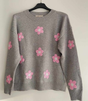Sweter cekinowe kwiatki r. uniwersalny