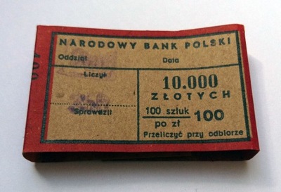 Banderola NBP z paczki 100 zł Waryński