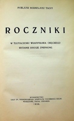 Tacyt Roczniki 1930 r