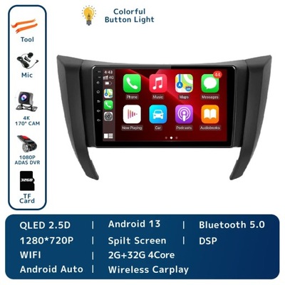 PARA NISSAN NAVARA FRONTIER NP300 4 D23 2014-2021 RADIO DE AUTOMÓVIL BEZPRZEWODOWY CARPLAY  