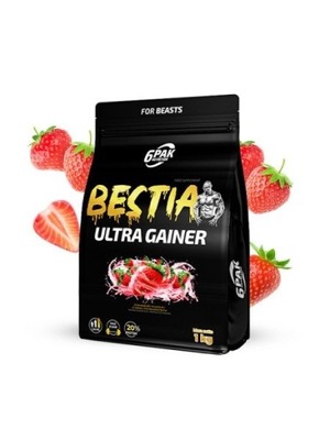 6PAK Bestia Ultra Gainer 1000g Truskawka