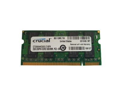 Pamięć RAM SO-DIMM 2GB DDR2 PC2 6400S 800MHz