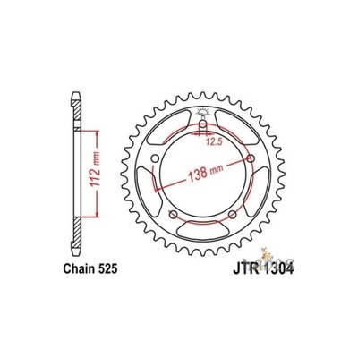 ENGRANAJE PARTE TRASERA JT 43-ZEBY HONDA CBR 650 2014-2016  