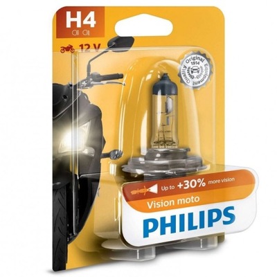 LUZ H4 PHILIPS VISION MOTO +30% 12V 60/55W  