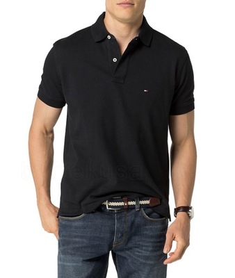 TOMMY HILFIGER CZARNA MESKA KOSZULKA POLO M/L