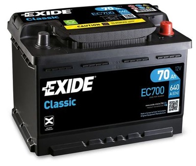 BATERÍA EXIDE CLASSIC EC700 70AH/640A P+  