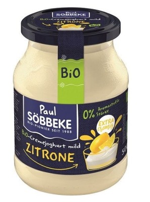 Jogurt cytrynowy 7,5% tłuszczu w mleku bio 500 g s