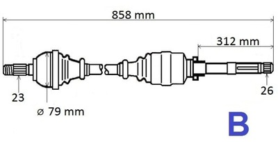 Привідний вал привідна права renault dacia 8200882435 оригінал фото №1