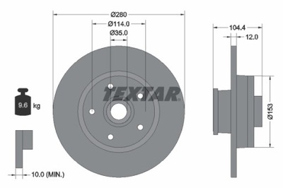 TEXTAR 92268903 ДИСК ТОРМОЗНОЙ