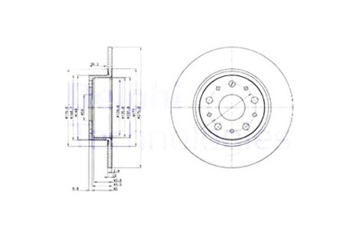 DELPHI DISCOS DE FRENADO 2 PIEZAS PARTE TRASERA ALFA ROMEO 166 LANCIA GAMMA KAPPA  